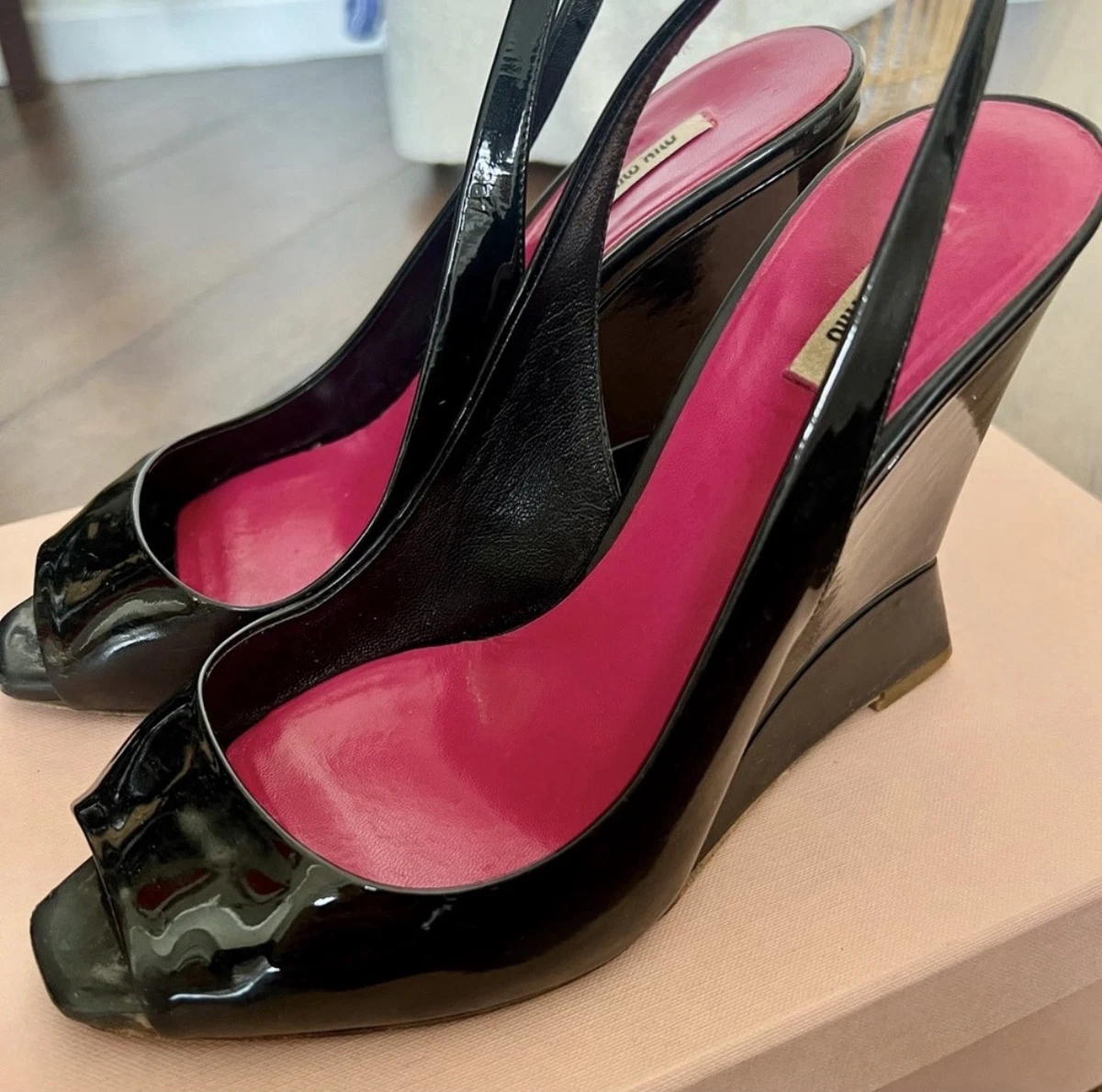 Miu Miu Peep Toe Heels Slingback for sale | eBay