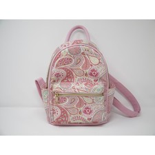 LD Pink Floral Polka Dot Mini Backpack Purse Pom Pom Cute Bag