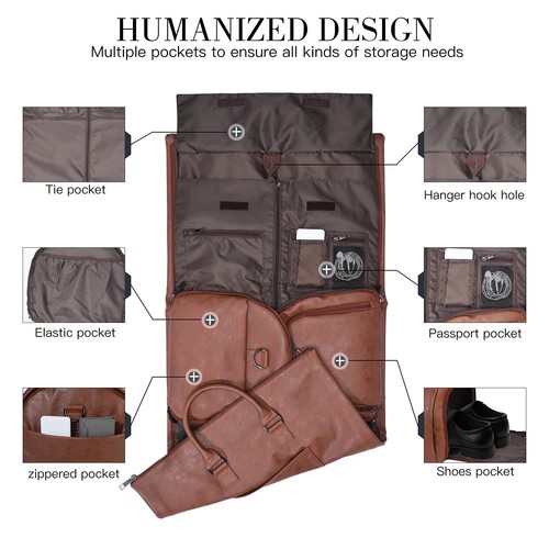 seyfocnia Convertible Travel Garment Bag,Carry on Garment Duffel Bag for Men ... - Picture 5 of 8