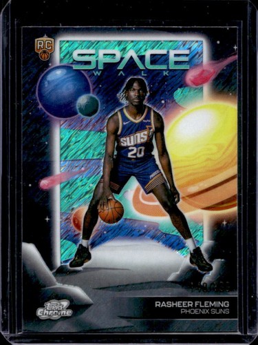 2025-26 Topps Cosmic Chrome Rasheer Fleming Space Walk RC Aqua Refractor #/199