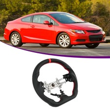 Full Leather Steering Wheel For 2012-2015 Honda Civic Gen 9th Si Fb Replacement
