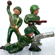 Barclay World War 2 Vickers  Thompson Military Toy Soldiers Podfoot Figures