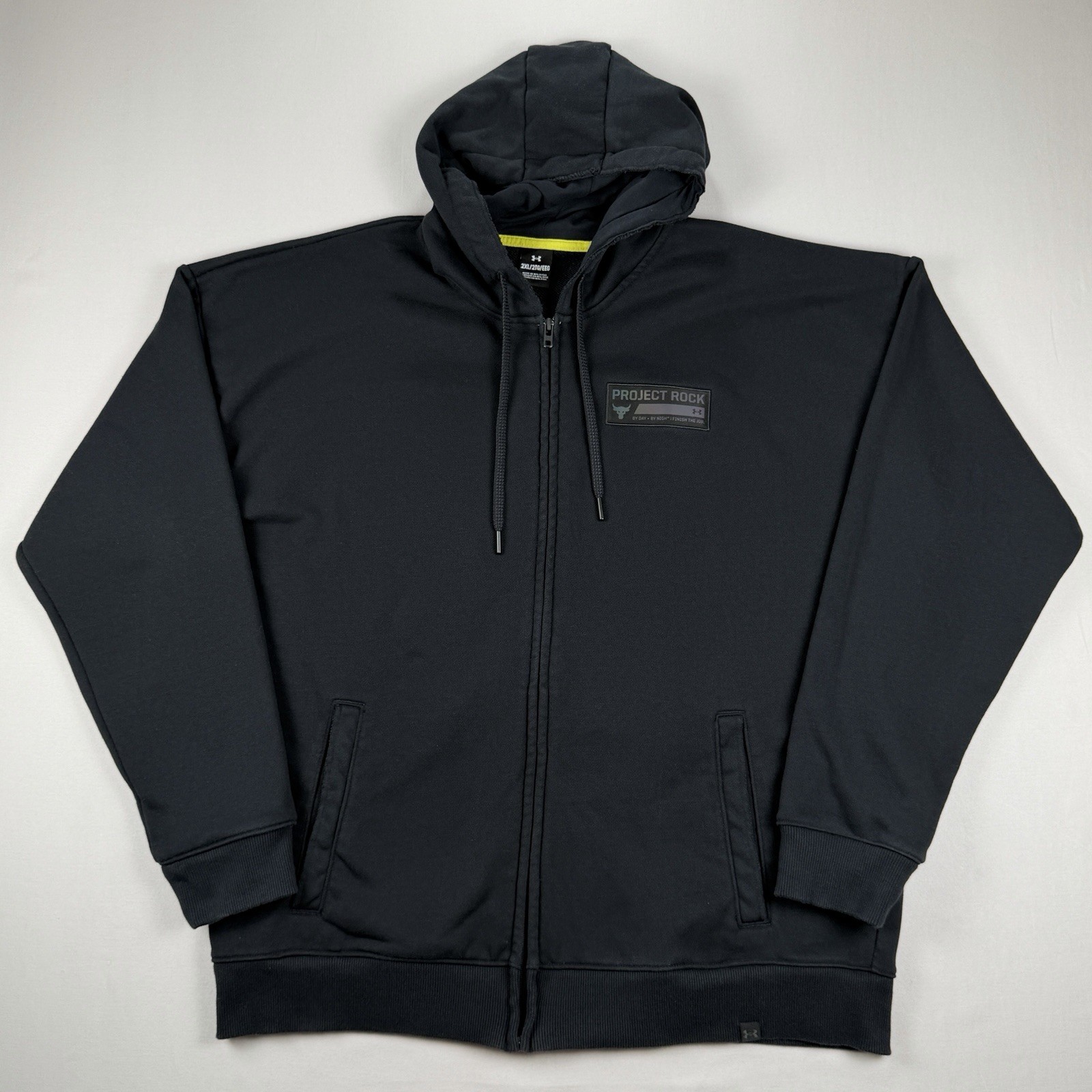 Under Armour Project Rock Full Zip Hoodie Black Men 2XL Style 1380151