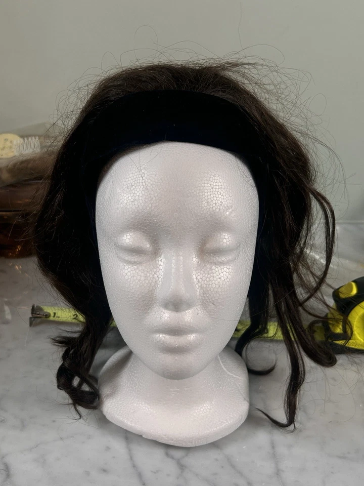 Lote de 8 pelucas vintage de cabello humano pelucas medias pelucas piezas de diadema Foto 3 de 4