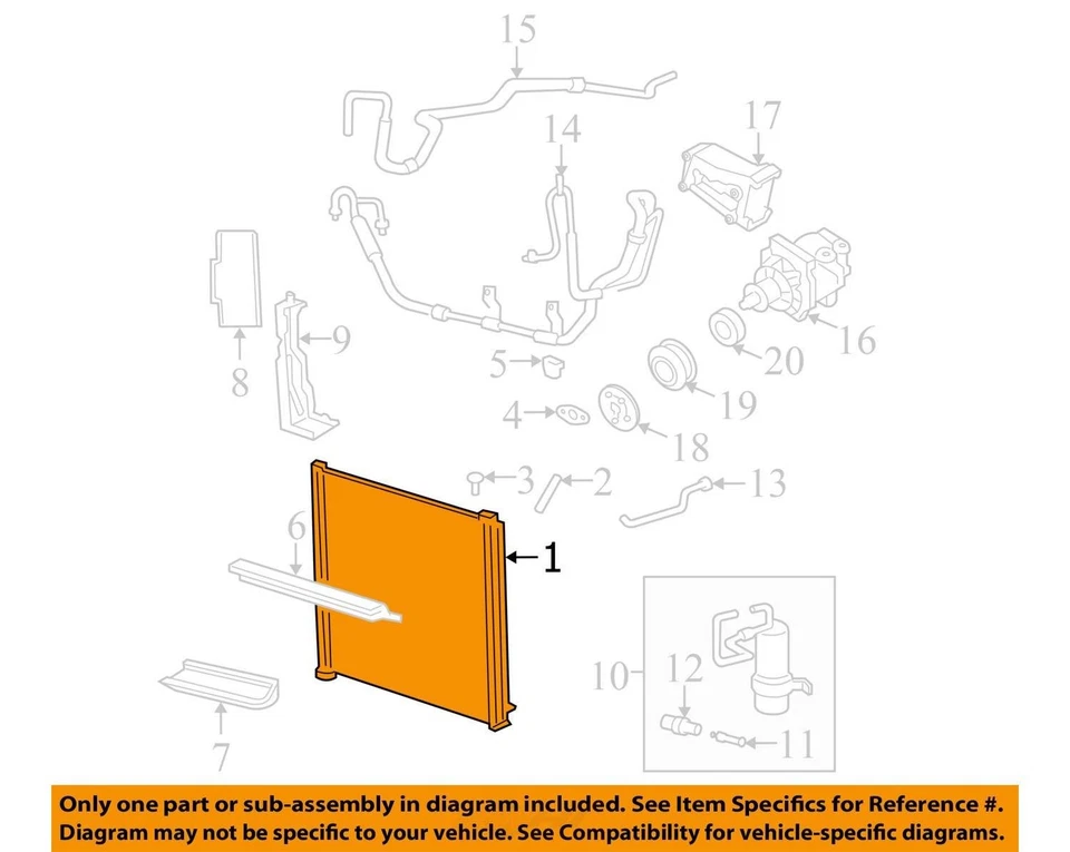 Ford Explorer 2002 2003 2004 2005 condensador de aire acondicionado 166 k OEM Foto 4 de 4
