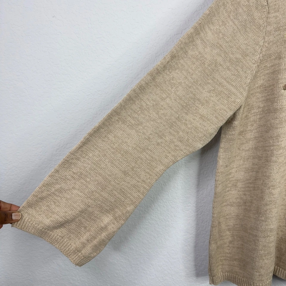 Cárdigan Suéter Coldwater Creek Mujer 1X Bordado Tejido Pájaros Flores Casa de Campo Foto 3 de 4