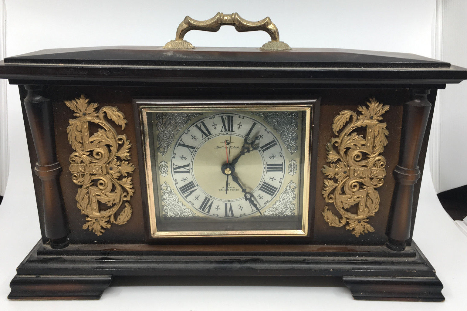 Silicon Music Mantle Clock 4 Jewels Tokyo Tokei Japan Vintage 16