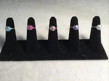 Kids Cute & Cool 🌈Iridescent🌈Heart Confetti Filled Micro Ball 5pc Ring Set “B”