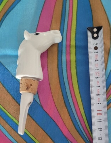 Vintage 1960 White Horse Bottle pourer Unused - porcelain