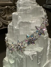 Kirk’s Folly Bracelet Aurora Borealis Star Rhinestone 7.5 “Bracelet  Silver Tone