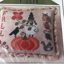 Fall by Plum Pudding NeedleArt Petites Cross Stitch Pattern Chart Pumpkin Owl