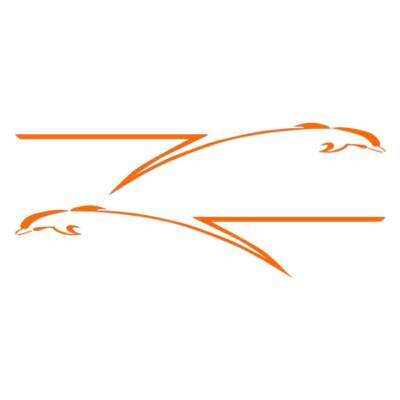Pair Set Pinstripe Dolphins, Vinyl Decal Sticker, Multiple Colors & Sizes #7442