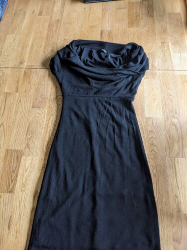 jane norman y2k Black Thin Knit Size 8 Cowle Neck Dress - Picture 9 of 16