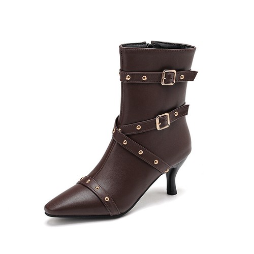 Nuevo Botines Británicos Remachazados Punta Punta Caballero Botas Hebilla Tacones Altos Botas - Imagen 8 de 20