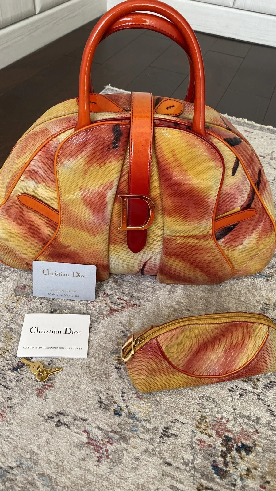 Christian Dior Couleur Double Selle Cuir avec Trousse de Maquillage