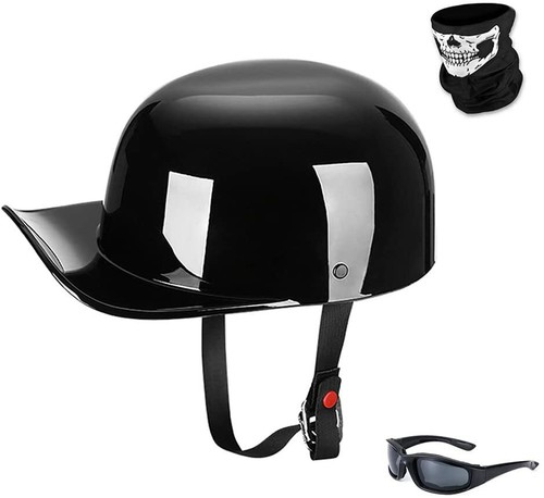 Open Face Motorcycle Half Helmet Retro Baseball Cap Scooter Moped Jet helmet DOT - Picture 4 of 13