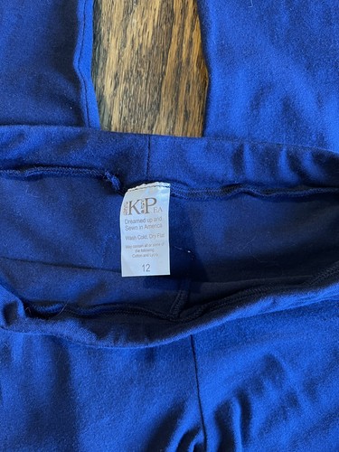 Kpea Navy Blue Leggings Icings Triple Ruffle Pants 12 Made In USA NWOT - Picture 3 of 3