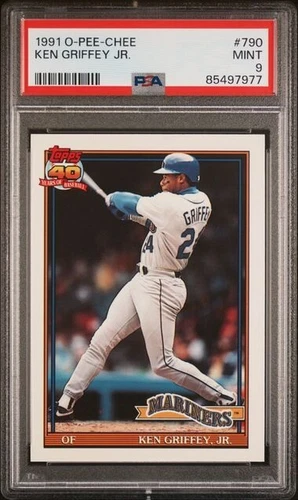 1991 O-Pee-Chee OPC #790 Ken Griffey Jr (2nd Year) PSA 9 Mint (CLEAN SLAB!)