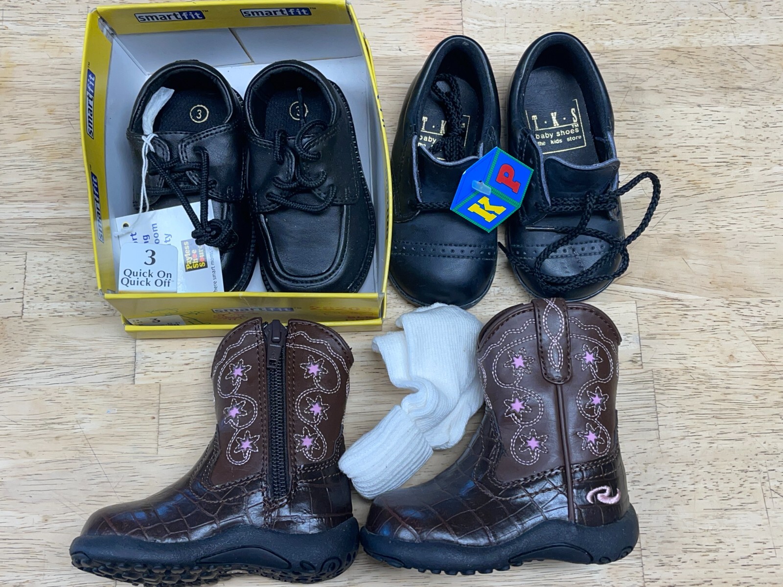 Baby Toddler Shoes & Boots - Lot of 3 - Size 3 - SmartFit - T.K.S. - Roper-image
