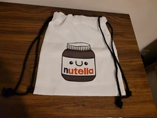 Nutella White Drawstring Bag Backpack Good Condition