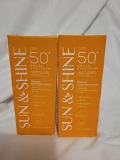 Sun & Shine Mineral Sunscreen For Face & Neck. 2 pk UVA+UVB+SPF50 50ml Exp 11/25