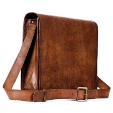 Men's Vintage Natural Leather Satchel Shoulder Bag Messenger Laptop briefcase