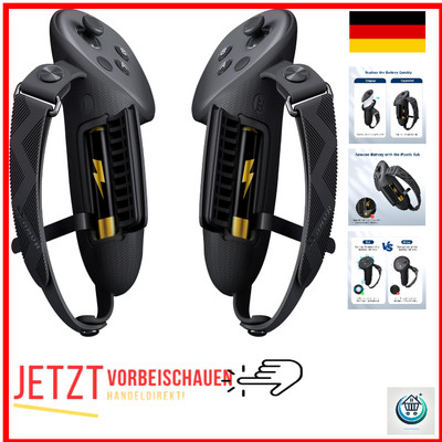 Verbesserte Controller-Griffabdeckung Meta/Oculus Quest 3 kompatibel mit Batt...