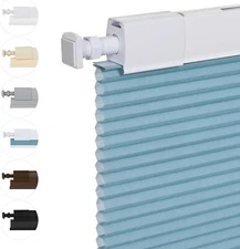 No Tool Top Down Light Filtering Blue Cellular Shades Cordless Honeycomb Blinds