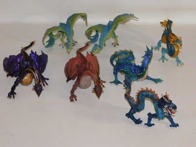 Safari Chinese Dragon Figures Plastoy - Lot of 7 - Read
