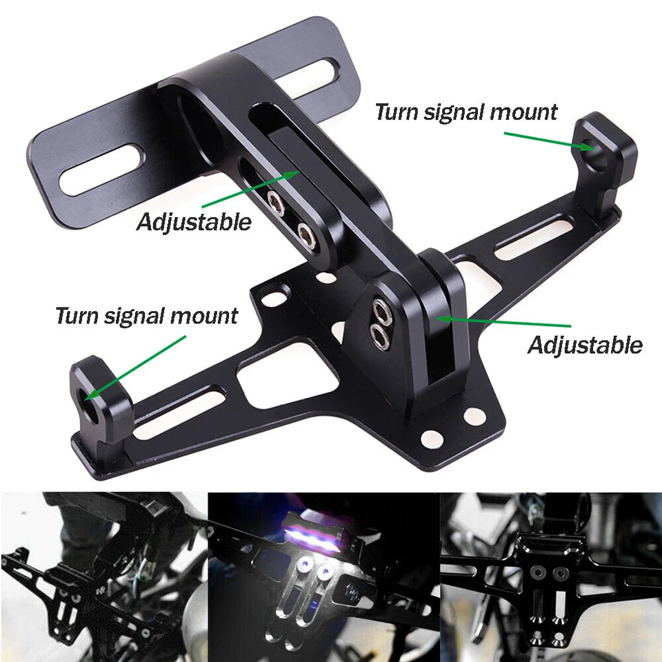 Luces eliminadoras de guardabarros con soporte de matrícula ordenado trasero de motocicleta LED universal Foto 4 de 4