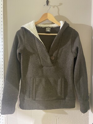 Nike ACG Sweater Sweatshirt Hoodie Brown Medium Sherpa Lined Hood EUC