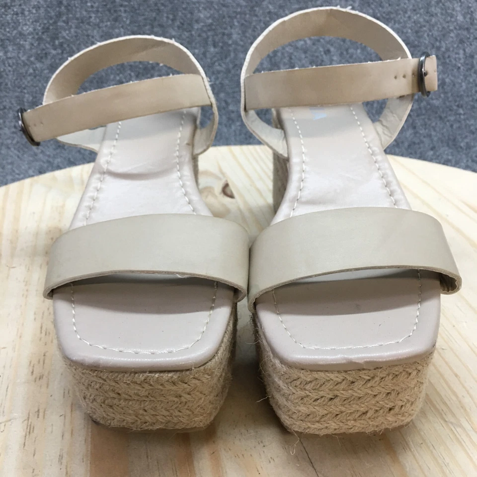 Sandalias Mia Mujer 9.5 M Nichele Alpargata Plataforma Tacones Blanco Imitación Cuero Foto 4 de 4