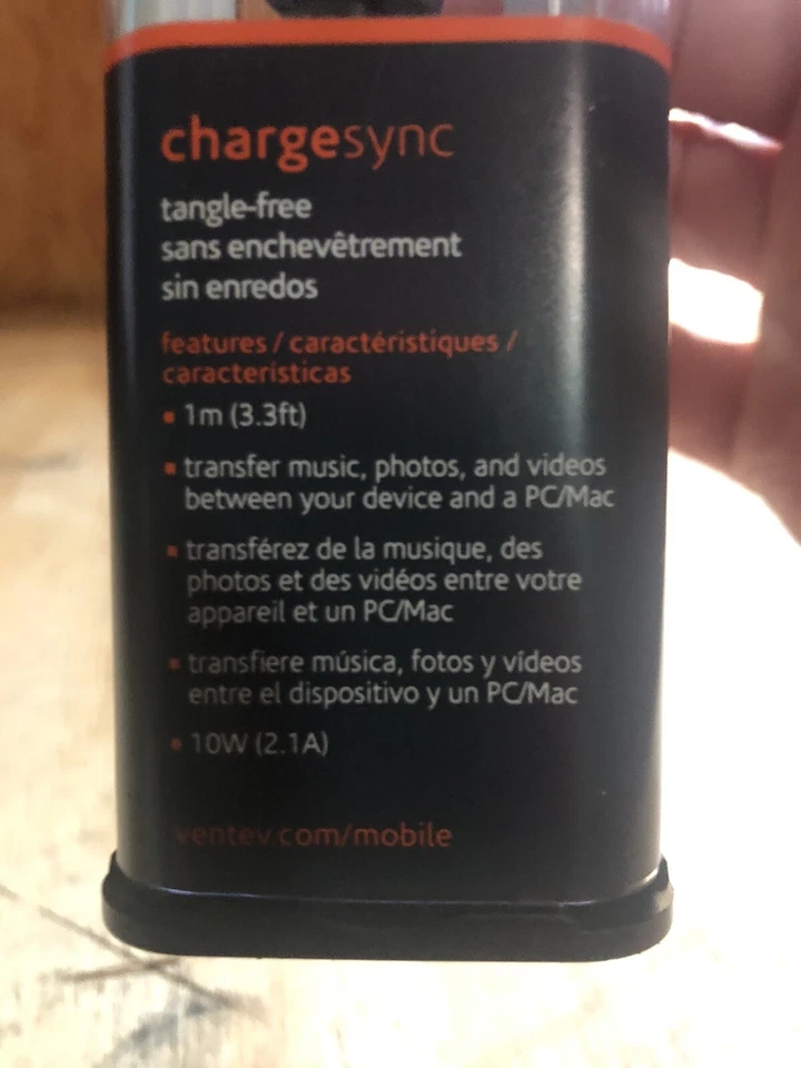 Ventev Chargesync Micro White USB Cable High Speed Sync Transfer Data Cord-3ft - Image 3 of 4