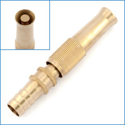 Brass Garden Hose Spray Nozzle 12mm Barbed Fitting Adjustable Watering System