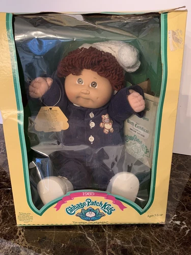 1985 Cabbage Patch Doll Bryan Archie Brown Curls and Eyes Birth Certificate NEW