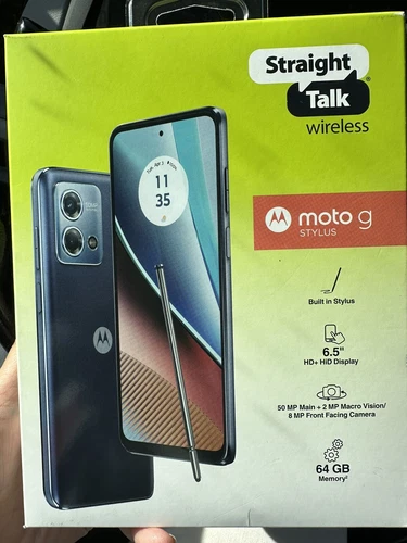 Brand New Blue Straight Talk Motorola Moto G Stylus 64GB 6.5" HD+HID Display