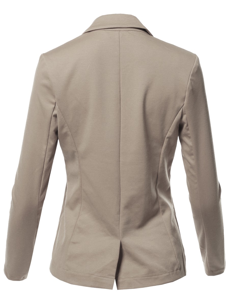 FashionOutfit Women's Solid Formal Single Button Up Long