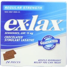 Ex-lax Regular Strength Chocolated Stimulant Laxative Constipation Relief Pil...