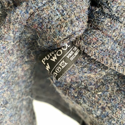VINTAGE Irish Donegal Tweed Wool Jacket Mens 40” Blue Mix Collarless Blazer - Picture 8 of 12