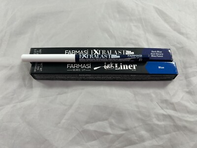 FARMASI Extralast EXTRA LAST Eye Pencil 01 Blue and 04 Dark Blue .35G NEW
