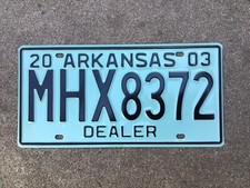 2003 - ARKANSAS - DEALER - LICENSE PLATE - NOS