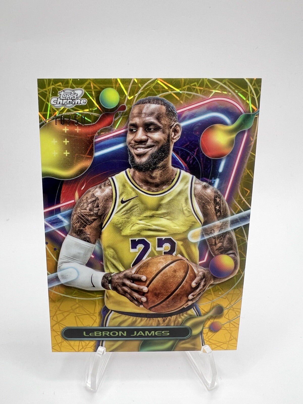 2023-24 Topps Cosmic Chrome - #59 LeBron James Gold Interstellar Refractor /50