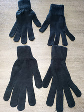 2 pair COVINGTON solid black STRETCH GLOVES womens ONE SIZE soft warm 