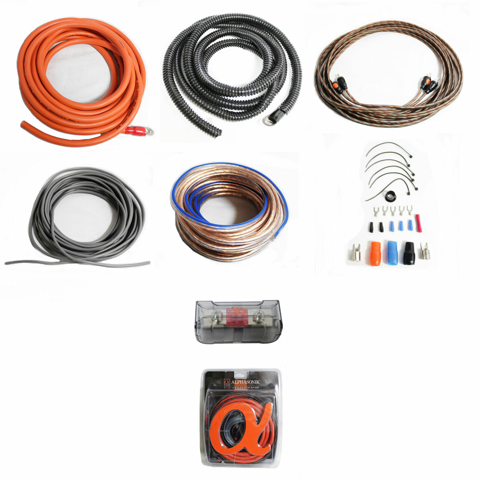 КОМПЛЕКТ ДЛЯ УСТАНОВКИ УСИЛИТЕЛЯ 4-ГО КАЛИБРА ALPHASONIK COMPETITION GRADE с ВСТРОЕННЫМ ПРЕДОХРАНИТЕЛЕМ на 150 АМПЕР 5390₽