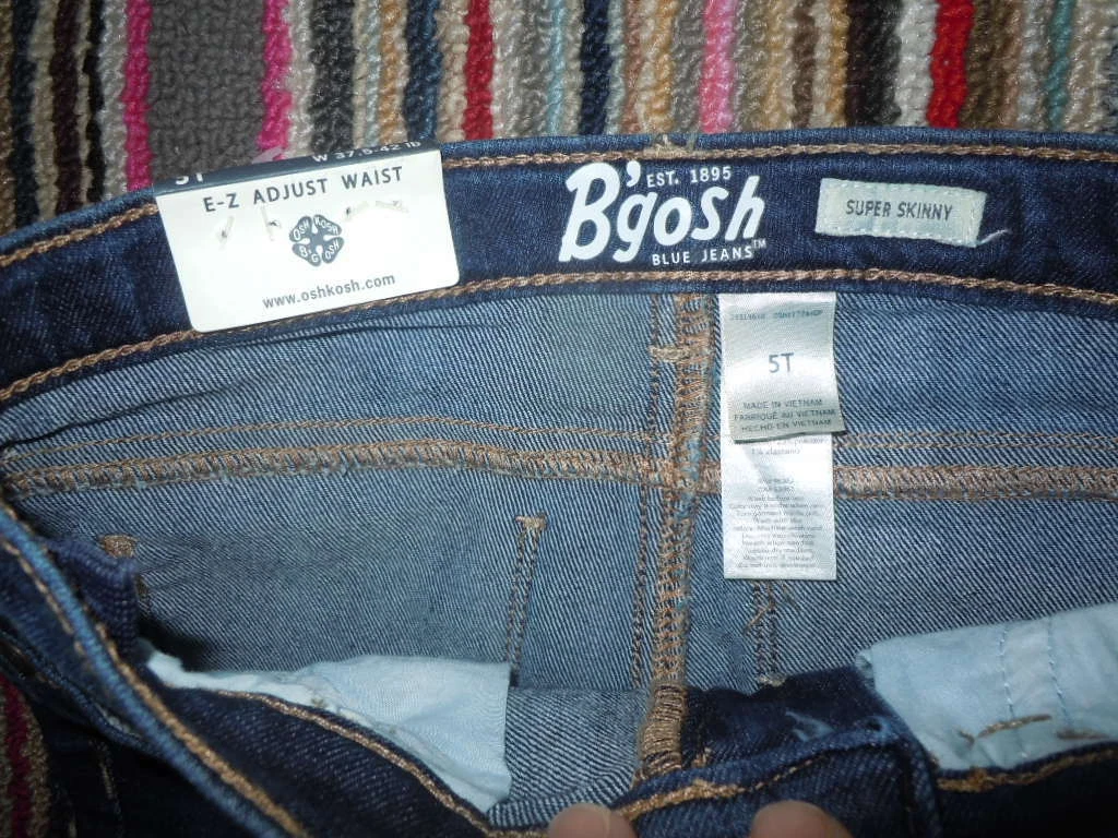 OSHKOSH B GOSH GIRLS SUPER SKINNY JEANS DARK WASH E Z ADJUST WAIST