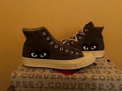 Size 10 - Converse Chuck 70 High x Comme des Garçons PLAY Steel Gray 2021