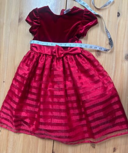 Girls Jane Copeland Red Velvet Cap Sleeve Dress Sz 6