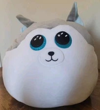 2020 TY Squish a Boos 12" SLUSH Husky Dog Cushion Stuffed Animal Plush Toy MWMTs