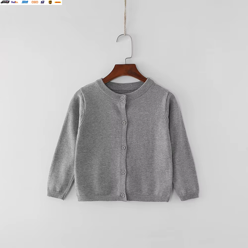Kids Cardigans for Girls 70-150Cm Sweater White Black Toddler Baby Boy Knitwear