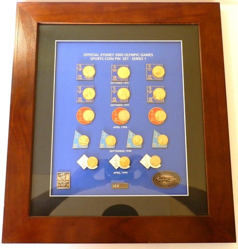 Sydney 2000 Olympic Games Sports Coin Pin Set Series 1 Framed #144/5000 - Picture 1 of 4